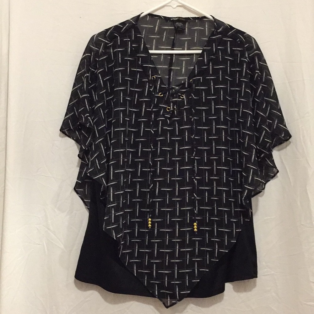 Robert Louis women’s Drape layered black large top